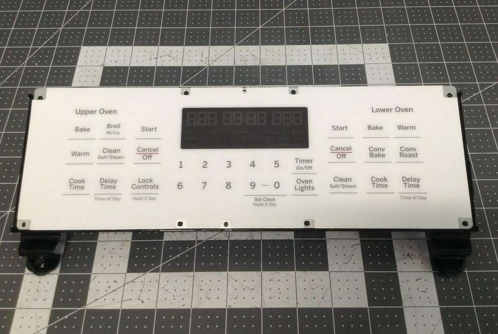 GE Range Control Panel and Overlay (White) WB49X26644