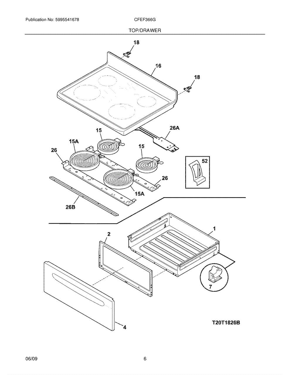 Frigidaire Range Stove Oven Glass Cooktop 316456236