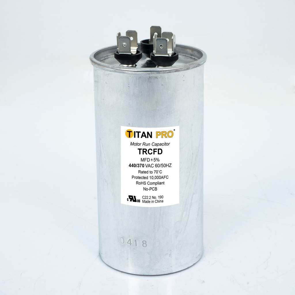 TITAN PRO Run Capacitor 35+5 MFD 440/370 Volt Round TRCFD355