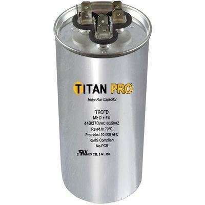 TITAN PRO Run Capacitor 60+5 MFD 440/370 Volt Round TRCFD605