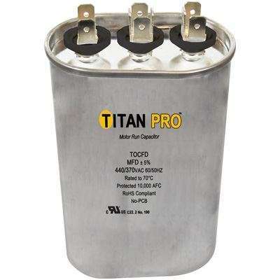 TITAN PRO Run Capacitor 25+5 MFD 440/370 Volt Oval TOCFD255