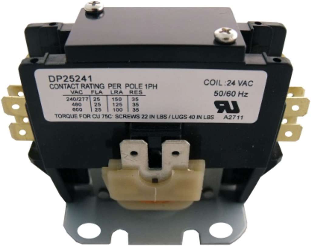 Supco Contactor 25A 24V 1.5 Pole DP25241