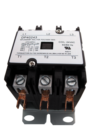 Supco Contactor 40A 24V 3 Pole DP40243