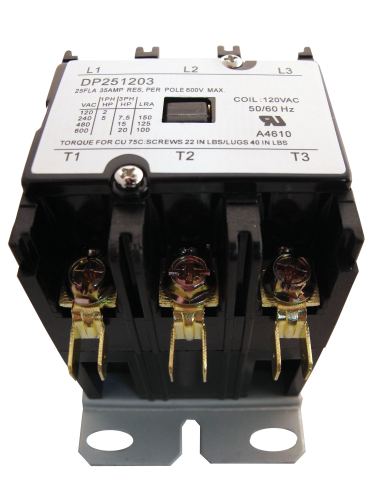 Supco Contactor 25A 120V 3 Pole DP251203